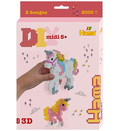 Hama Midi Bead Set - 3D - 2000 pcs - Unicorns