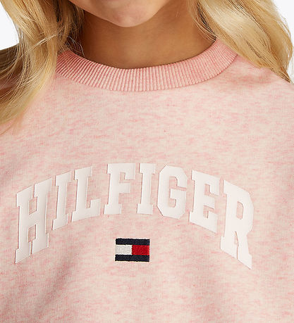 Tommy Hilfiger Sweatshirt - Varsity - Coral Ice Heather Ed