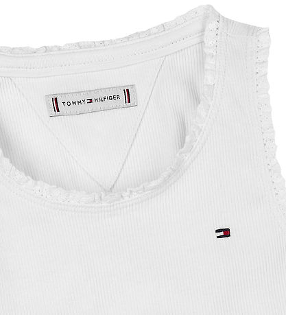 Tommy Hilfiger Linne - Essential Rib - Vit m. Spetsar