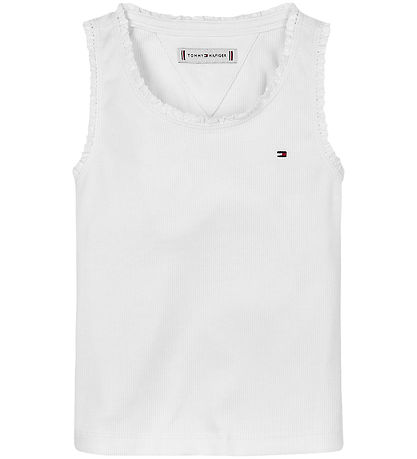 Tommy Hilfiger Linne - Essential Rib - Vit m. Spetsar