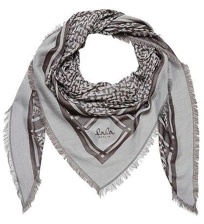 Lala Berlin Scarf - Triangle Tilda - Swoosh Light Blue/Brown