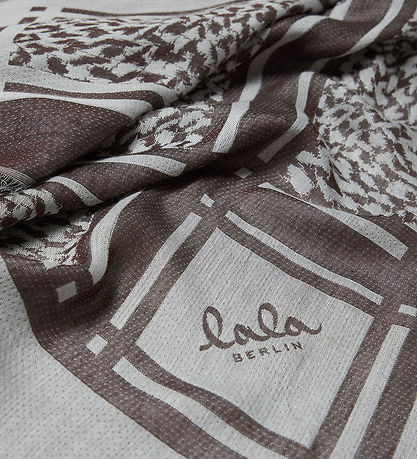Lala Berlin Scarf - Triangle Tilda - Swoosh Light Blue/Brown