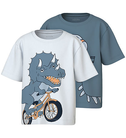 Name It T-Shirt - NmmVilasse - 2er-Pack - Spring See/Navy Blazer