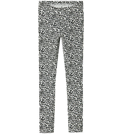 Name It Leggings - NkfVivian - Light Grey Melange/Leo