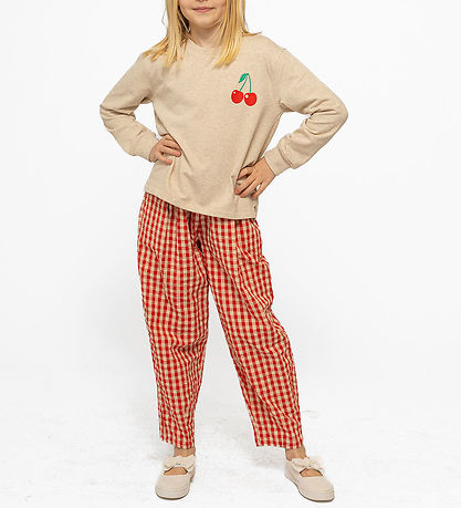 The New Trousers and Scrunchie - TnNally - Poppy Red Check