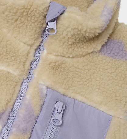 Name It Fleecejacke - Teddy - NmfMonica - Fog m. Schleifen