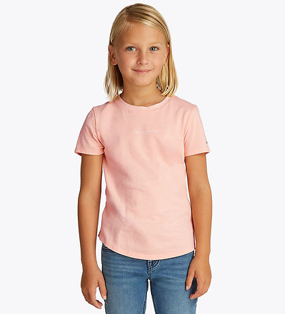 Tommy Hilfiger Stuttermabolur - Mini Corp - Coral Ice
