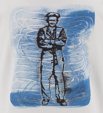C.P. Company Stuttermabolur - Grisja White M. Blátt