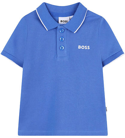 BOSS Polo - Piqué - Blár