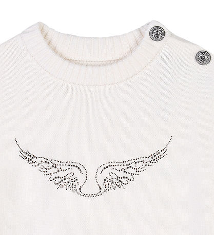Zadig & Voltaire Blússa - Prjónað - Malta - Off White M. Rhinest