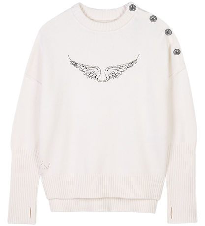 Zadig & Voltaire Blússa - Prjónað - Malta - Off White M. Rhinest