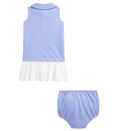 Polo Ralph Lauren Kleid m. Bloomers - Blau/Weiß