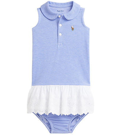 Polo Ralph Lauren Kleid m. Bloomers - Blau/Weiß