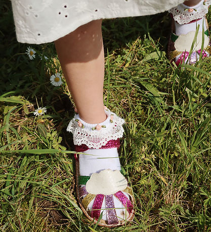 Konges Sløjd Sandalen - Rainbow - Flamingo Feder