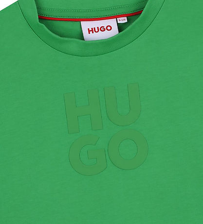 HUGO Stuttermabolur - Ísland Green