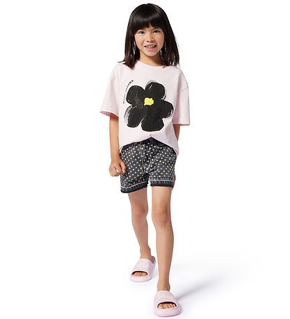 Little Marc Jacobs Stuttermabolur - Bleikt/Svart M. Blóm