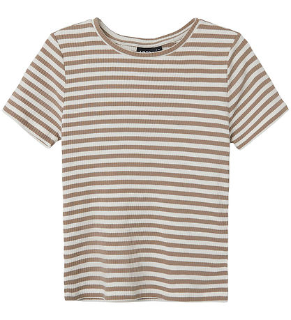 LMTD Stuttermabolur - NlfDallas - Rib - Mocha Marengs/White REND