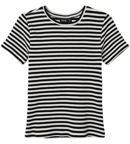 LMTD Stuttermabolur - NlfDallas - Rib - Black/White RENDUR