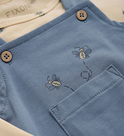 Fixoni Romper w. Bodysuit l/s - Flint Stone