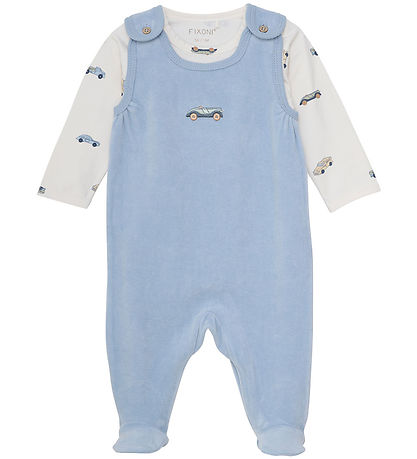 Fixoni Sparkdräkt m. Body l/ä - Velour - Blue Dimma