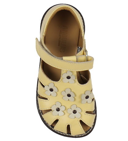 Sandales Angulus - Jaune av. Fleurs