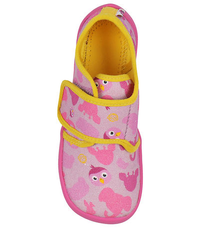 Affenzahn Slippers - Cotton Movie Bird - Berry