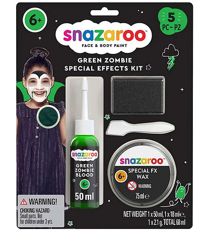 SNAZAROO Förðunarlitasett - Zombie Grænt - 5 Partar