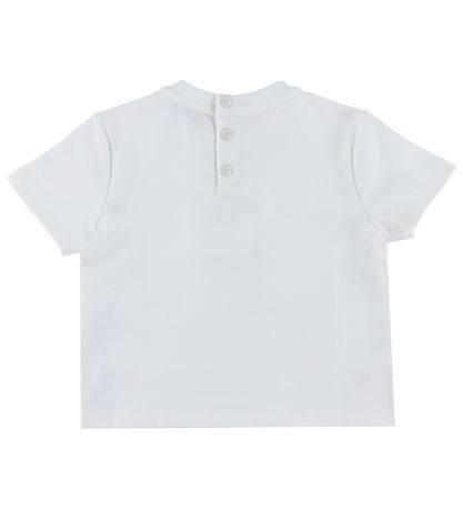 Emporio Armani Stuttermabolur - Off White M. Lógó