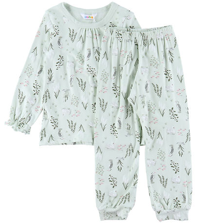 Joha Pyjama Set - Bamboo - Mint w. Swan