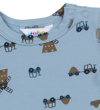 Joha Romper k/æ - Viscose/Bamboe - Blauw m. Windturbines