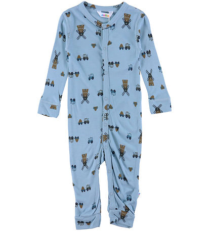 Joha Jumpsuit - Viscose/Bamboo - Blue w. Wind turbine