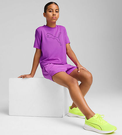 Puma Stuttermabolur - TAD Ás CAT Lógó - Hreint Magenta