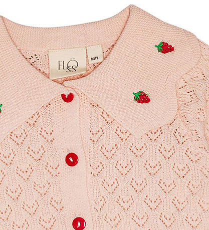 Flöss Cardigan - Knitted - Isabel - Light Pink/Red