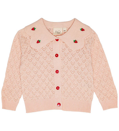 Flöss Cardigan - Knitted - Isabel - Light Pink/Red