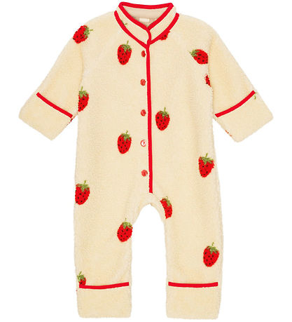 Flöss Fleece Suit - Strawberry - Soft White Berry