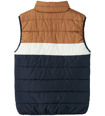 Name It Gewatteerd Vest - NkmMylane - Dark Sapphire/Bruin/Wit