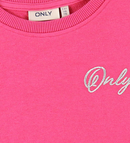 Kids Only Sweatshirt - KogCeleste - Fuchsia Purple/Silver Glitte