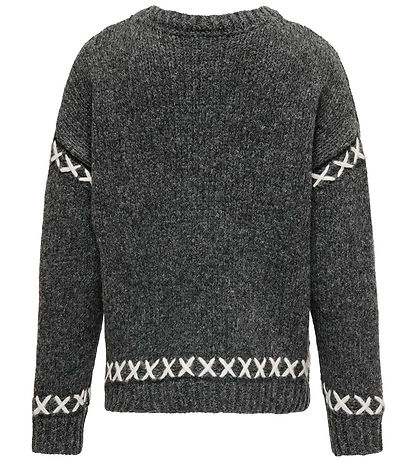 Kids Only Tröja - Stickad - CookAmanda - Dark Grey Melange/Cloud
