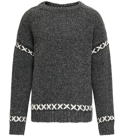Kids Only Tröja - Stickad - CookAmanda - Dark Grey Melange/Cloud