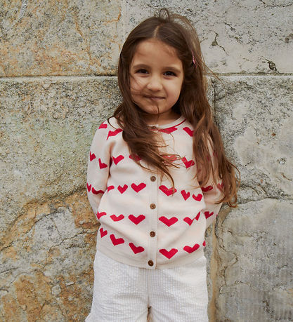Copenhagen Colors Cardigan - Knitted - Heart - Berry Comb