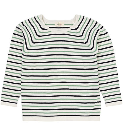 Copenhagen Colors Blouse - Knitted - Cream Navy/Green Comb