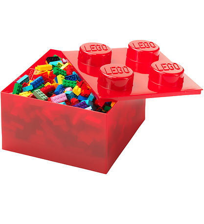 LEGO® Storage Storage Box - 4 Knobs - Translucent Red