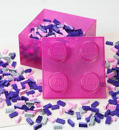 LEGO® Storage Storage Box - 4 Knobs - Glitter Medium+ Viola