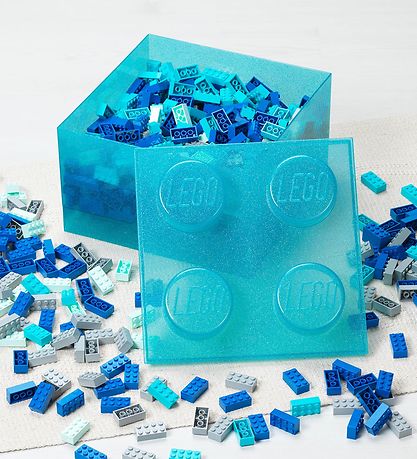 LEGO® Storage Storage Box - 4 Knobs - Glitter Light Blue