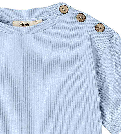 Fliink Stuttermabolur - Rib - Kenna - Dream Blue