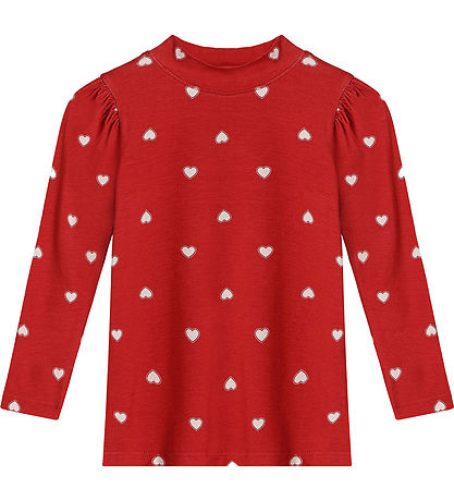 Fliink Blússa - Kelly - Puff - Pompeian Red/Drapplitað Hjarta