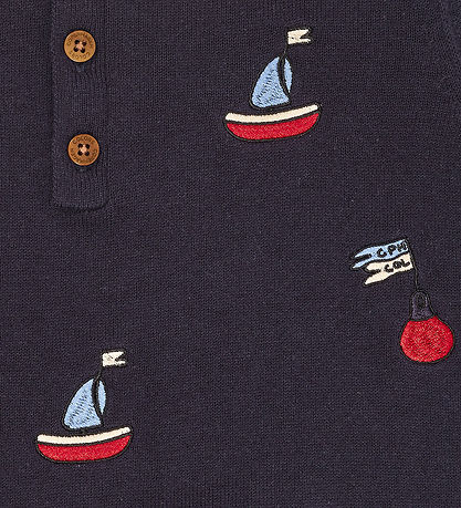 Copenhagen Colors Polo - Knitted - Navy/Cream Comb