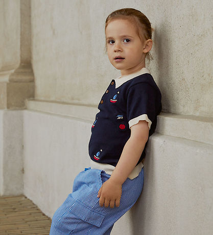 Copenhagen Colors Polo - Knitted - Navy/Cream Comb