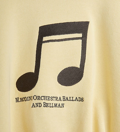 Mini Rodini Sweatshirt - Note - Dusty Yellow w. Black