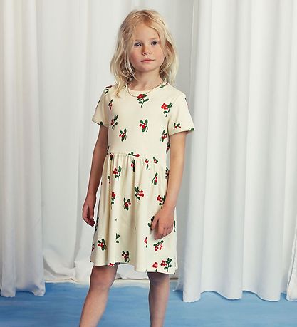 Mini Rodini Kleid - Preiselbeeren - Off White